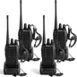 Rechargeable Walkie Talkies Long Range for Adults with Earpieces, 16 Channel Walky Talky Handheld Two Way Radios with Flashlight Li-ion Battery and Charger(Pack of 4)