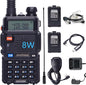 BAOFENG UV-5R 8W Ham Radio Handheld 2 Way Radio Long Range Dual Band VHF UHF Rechargeable Amateur Portable Walkie Talkie for Adults Hiking Hunting Camping Skiing Trip, Chirp Compatible