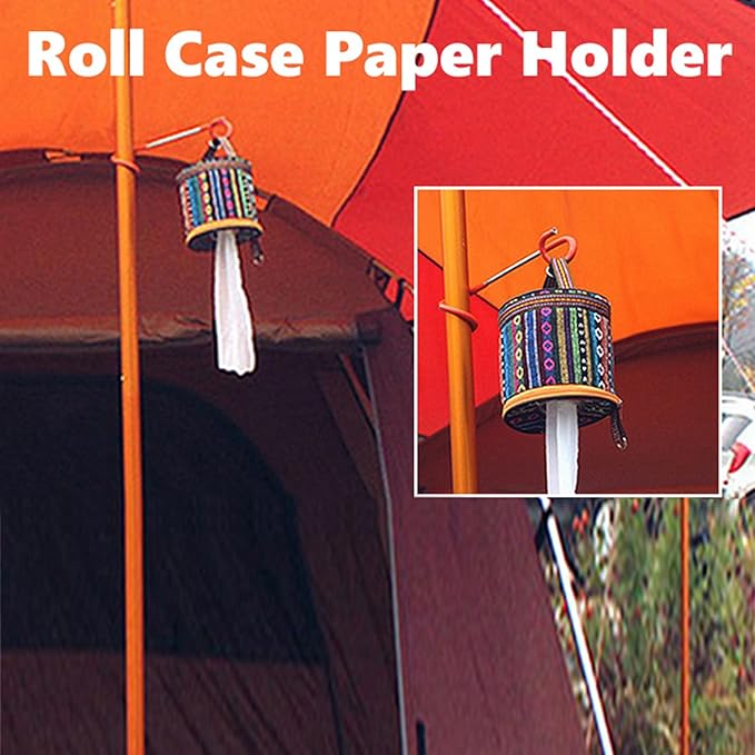 Uxsiya Outdoor Tissue Case Camping Hiking Wipes Box Foldable Roll Paper Storage Bag for Camping Tent