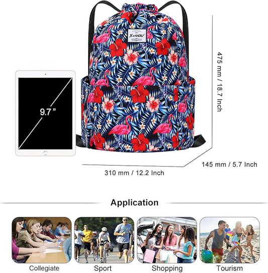 XEYOU Drawstring Sports Backpack Lightweight Gym Yoga Sackpack Shoulder Rucksack Casual Outdoor Daypack for Women and Men