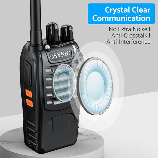 eSynic 2Pack Professional Walkie Talkies Rechargeable Walkie Talkies for Adults Clear Calls Long Range Walkie Talkies VOX 2 Way Radio Kids Gifts 16CH Walkie Talkies with Earpiece for in&Outdoor etc