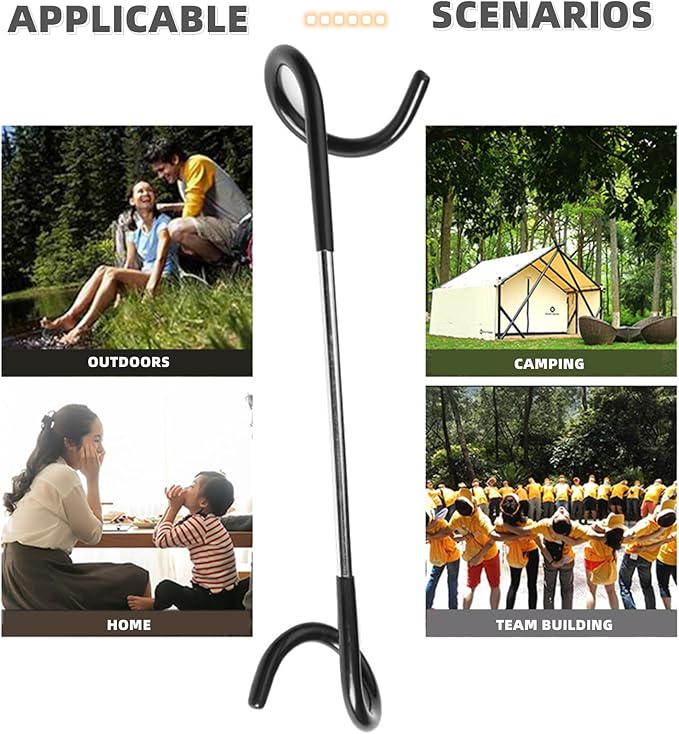 Chchmu Camping Lantern Hook 3 Pcs Outdoor Tent Light Lamp Hanger Multi-Purpose Camping S Shape Lamp Hanger Light Pole Hooks Stainless Steel Non-Slip Water Bottle Cup Holder for Fishing Hunting
