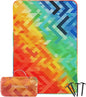 Mellowdy Pride Rainbow Blanket Waterproof, Wind-Resistant, Outdoor Blanket for Parade, Camping, Picnic, Stadium, Beach, Gameday, Travel, Foldable with Carrying Bag (Rainbow Seven,55x80)