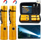 Small Tactical Flashlights 20000 High Lumens - 1500 Meters Long Beam Super Bright LED Magnetic Flashlight USB Rechargeable Zoomable 5Modes Long Beam Spotlight Flashlight for Hiking, Camping-Gold