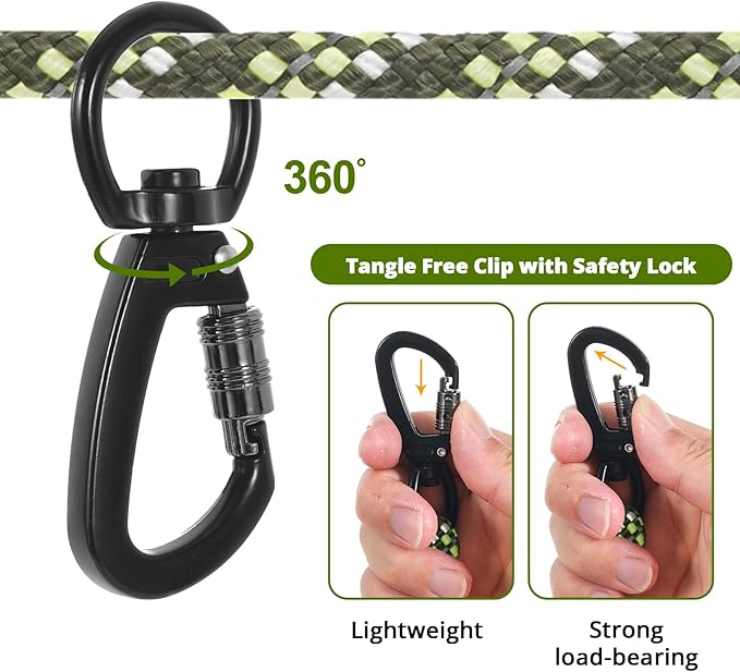 Dog Tie Out Cable for Camping - 70ft Dog Lead Dog Runner for Yard - Portable Dog Trolley System for Large Small Dogs Outside