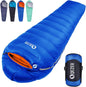 Down Sleeping Bag for Adults 0°F 10°F 15°F 20°F Backpacking Sleeping Bag for Cold Weather with Compression Sack