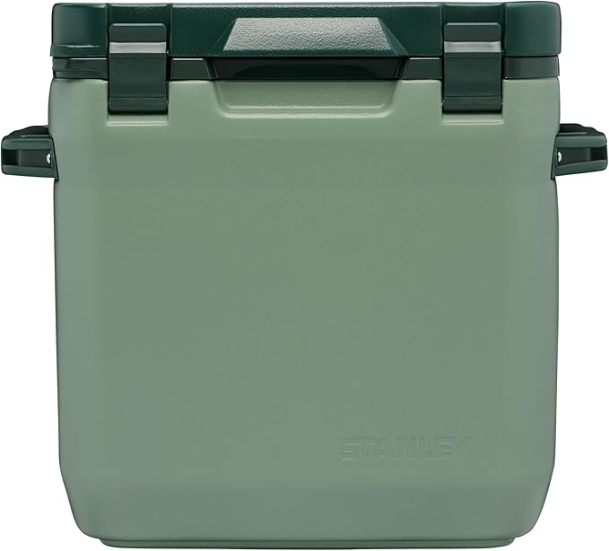 Stanley Adventure Outdoor Cooler 30 qt | Heavy Duty Outdoor Camping Cooler with Easy Carry Side Handles | 4 Days Cooling Ice Chest for 40 Cans | Flat Top Doubles as Seat | BPA-Free | Stanley Green