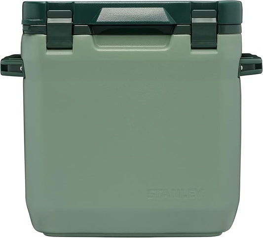 Stanley Adventure Outdoor Cooler 30 qt | Heavy Duty Outdoor Camping Cooler with Easy Carry Side Handles | 4 Days Cooling Ice Chest for 40 Cans | Flat Top Doubles as Seat | BPA-Free | Stanley Green