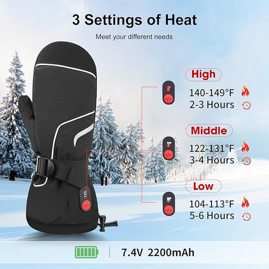 SAVIOR HEAT Heated Gloves for Women Men Rechargeable Electric Heated Ski Gloves with Touchscreen for Cold Weather