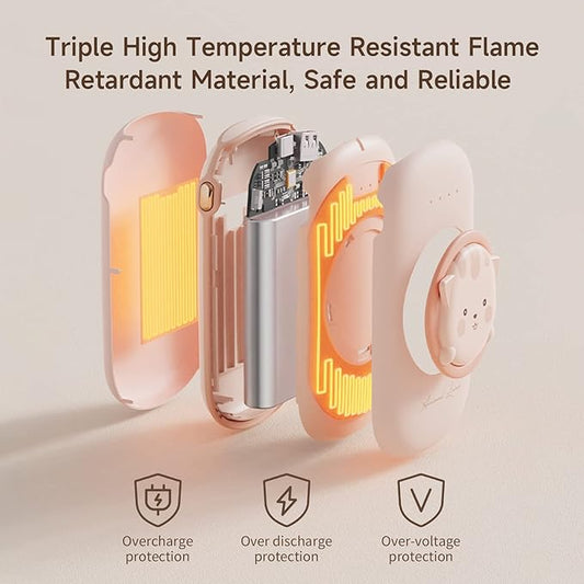 Hand Warmers Rechargeable, Electric Hand Warmer 10000mAh Portable Power Bank, 2 Levels Heater Handwarmers Reusable 12hrs Long Lasting Heat Camping Hand Warmers for Outdoor Sports in Winter