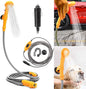 MASO Portable Outdoor Shower Kit, 12V Camping Showers with Water Pump, 5 Meter Cable with Cigarette Lighter Plug, Max 7L Water Per Minute for Champing Pet Bath