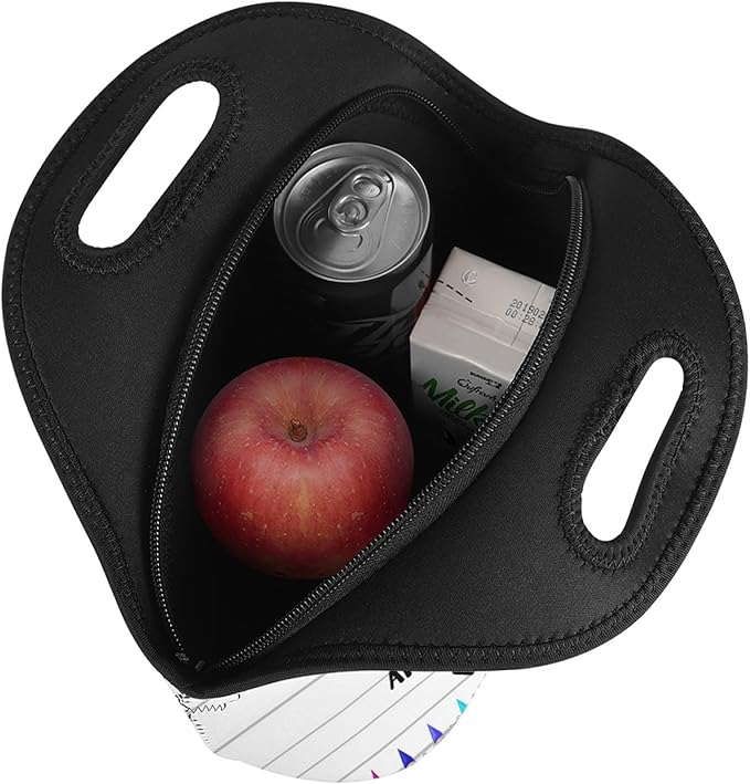 Neoprene Lunch Bags Thermal Insulated Lunch Tote Bag Reusable Washable Neoprene Picnic Bag for Women Men