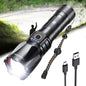 Rechargeable Flashlights High Lumens,90000 Lumen Brightest Powerful Led Flashlight, Super Bright Flash Lights Battery Powered Handheld Tactical Flashlights for Emergencies Camping