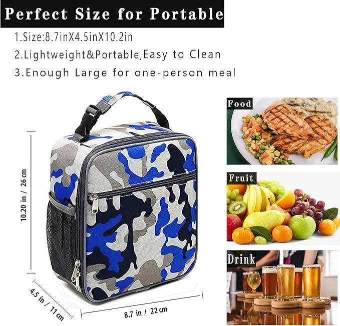 Lunch Box for Men - Reusable Lunch Bag Men Adult Women- Insulated Small LunchBox (Camouflage)