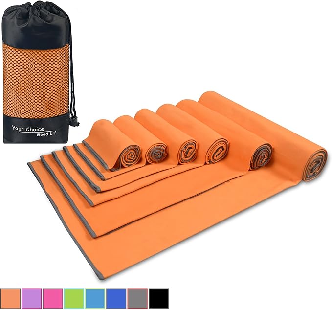 Your Choice Microfiber Travel Towel, Fast Drying Towel for Camping, Travel, Beach, Gym, Backpacking, Sports and Swimming. Sweat Absorbent, Lightweight and Ultra Compact