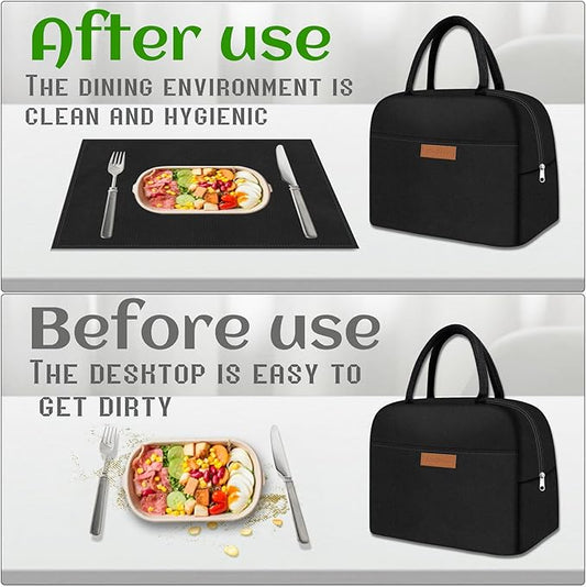 Cute Lunch Bag Women with Placemats, Insulated Lunch Box for Women, Placemats Keep Clean and Hygienic Durable Leakproof Thermal Bag High Capacity for Travel Picnic Insulated Lunch Bag