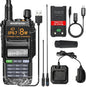 BAOFENG Radio UV-9R Pro Ham Radio Handheld Waterproof IP67 Two-Way Radio,with Type-C Charger Rechargeable Long Range Walkie Talkie for Adult with Programming Cable and Type-C Charging Cable