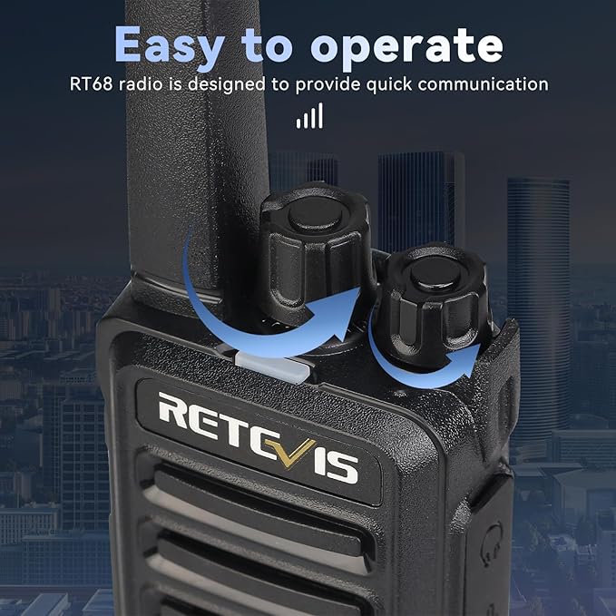 Retevis RT68 Walkie Talkies with Earpiece,2 Way Radios Long Range,Heavy Duty Walkie Talkies for Adults,Rechargeable with USB Charger Base, for Restaurant School Manufacturing Healthcare(20 Pack)