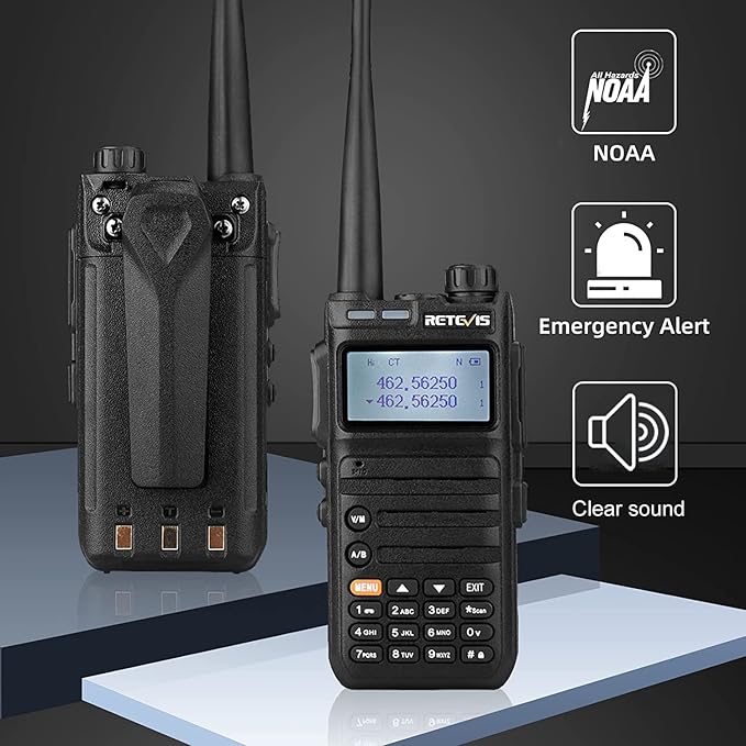 Retevis RA85 GMRS Radio, Long Range Walkie Talkies, High Power, USB-C, Rechargeable, Flashlight, NOAA, Two Way Radio for Outdoors Hiking Camping (1 Pack)