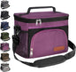 ExtraCharm Insulated Lunch Bag for Women/Men - Reusable Lunch Box for Office Picnic Hiking Beach - Leakproof Cooler Tote Bag Organizer with Adjustable Shoulder Strap for Adults