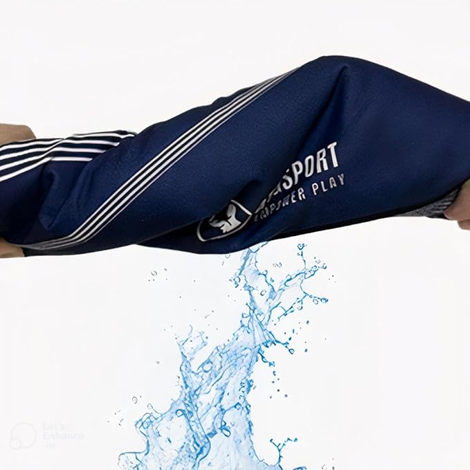 atgSport Microfiber Towel Set - Compact Quick Dry Gym Yoga Beach Towels (2 Pack) - Navy Blue & Black, ATGSPM1