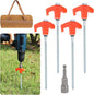 8" Screw in Tent Stakes 8PCS - Ground Anchors Screw in, Screw in Tent Stakes Heavy Duty, Galvanized - Tent Pegs Camping Stakes, Metal Threaded Tent Spikes with Hex Head Driver and Storage Bags (4)