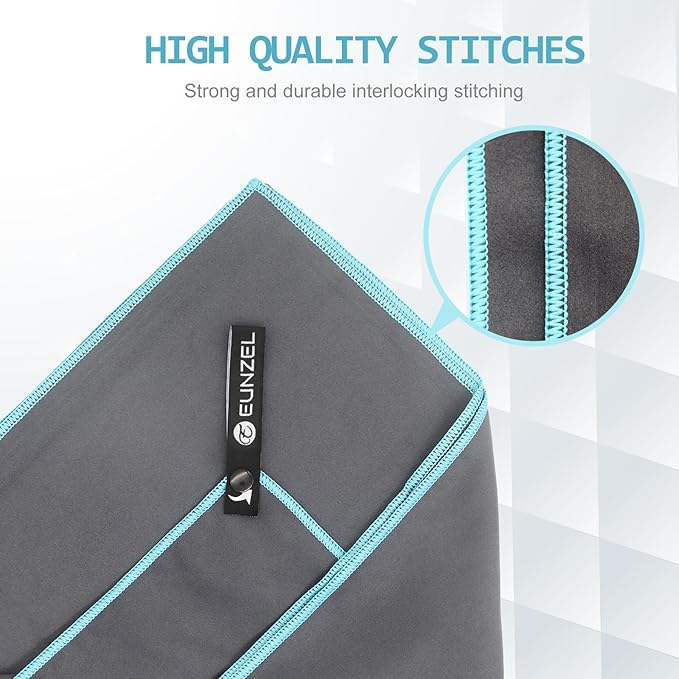 Eunzel 2 Set Quick Dry Camping Towel, Microfiber Travel Towel Super Absorbent Fast Drying Towel for Camping, Beach, Gym, Backpacking & Swimming(Two 3-Piece Towel Sets, Army Green/Grey)