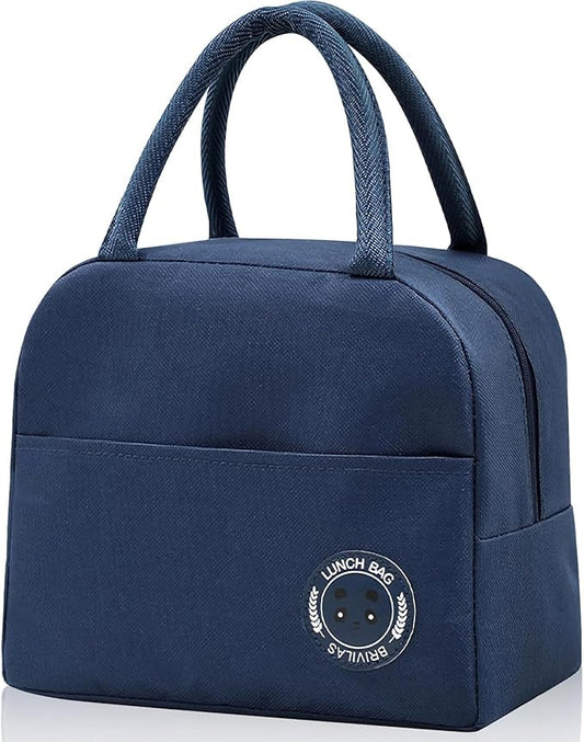 Insulated Lunch Bag for Men & Women - Leakproof Lunch Box for Cooling/Warming, Portable & Small Lunch Bag for Work, Picnic, Travel - Navy Blue