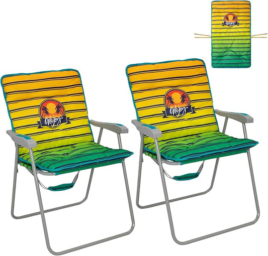 #WEJOY Folding Beach Chair for Adults, Lightweight Beach Chair with Shoulder Straps, High Back Beach Chairs with Hard Armrest, Supports 300lbs for Beach Lawn Concert