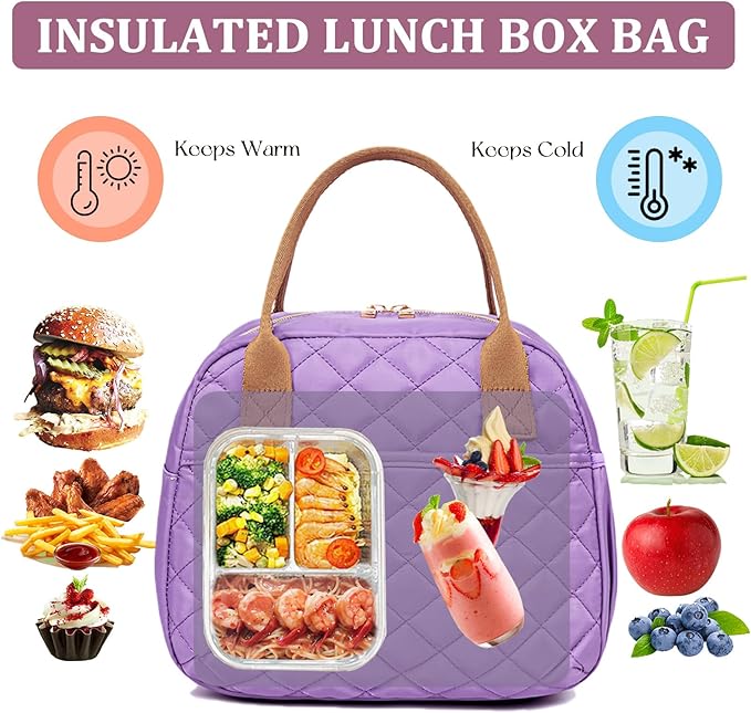 CAMTOP Lunch Box for Women Men Insulated Lunch Bag Lunch Tote Bag Leakproof Thermal Cooler Large Capacity for Travel Work School Picnic