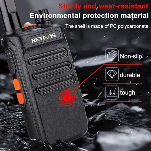 Retevis RB35 Walkie Talkie 6 Pack, Small and Lightweight Two Way Radios Rechargeable, Flashlight, Hands Free, Handheld Portable 2 Way Radio for Staff Grocery Stores Travel Gift Skiing Event