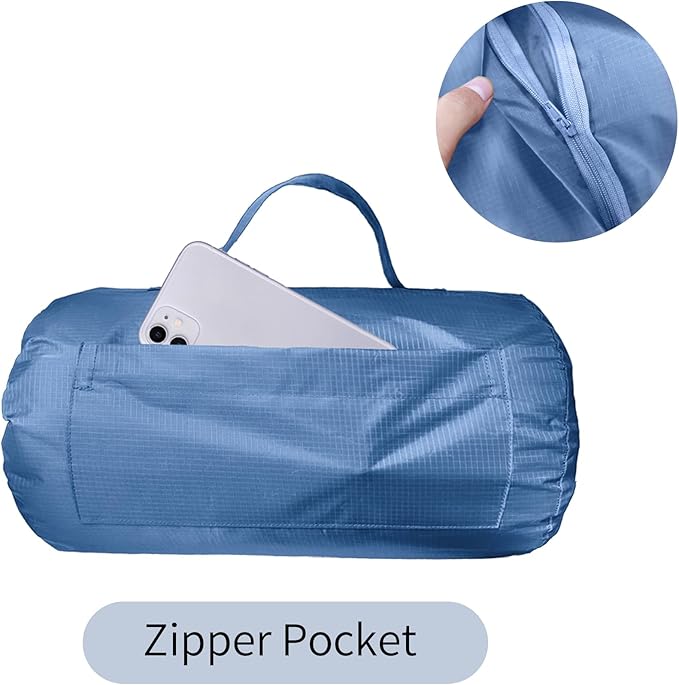 Mellowdy Easy-Carry Outdoor Blanket - Waterproof, Windproof, Warm, Utility Blanket for Camping, Picnic, Stadium, Beach, Gameday, Travel, Foldable with Carrying Bag (Classic Blue,55x80 inch)