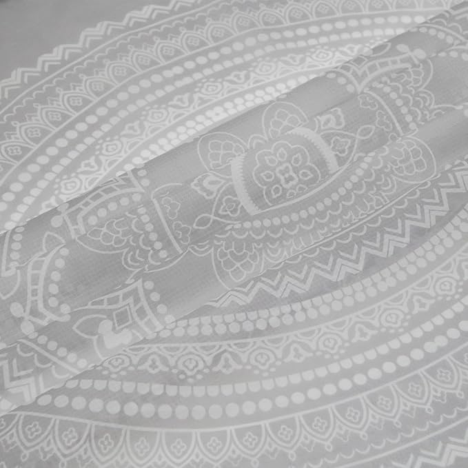 Beach Blanket Waterproof Sandproof, Large 78''×86'' Beach Mat for 1-4 Adults, Lightweight Compact & Quick Dry Sand Free Outdoor Picnic Blankets w/ 4 Stakes & 4 Corner Pockets-Grey Mandala Blossom