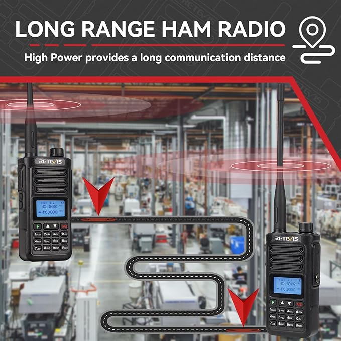 Retevis RA89 Ham Radio Handheld, Dual Band 2 Way Radio with Speaker Mic, 2500mAh Battery Long Range Walkie Talkies, Portable Dual Band Radio Includes Full Kit, Handheld Radio for Outdoor Use(4 Pack)