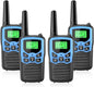 Walkie Talkies with 22 FRS Channels, MOICO Walkie Talkies for Adults with LED Flashlight VOX Scan LCD Display, Long Range Family Radios for Hiking Camping Trip (Blue, 4 Pack)