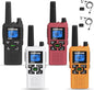 SAMCOM Walkie Talkies Long Range, 4 Pack FRS Two Way Radios for Adults Kids, 22 Channels 2 Way Radios Walky Talky with Earpiece and Mic Set, Group Call NOAA Alert 1250mAh USB Charge