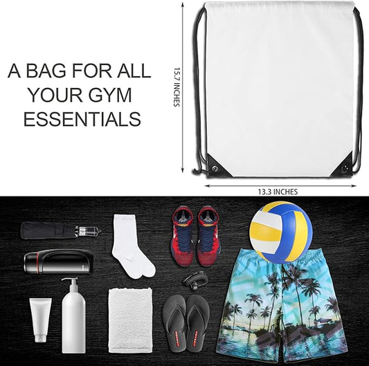 GoodtoU Drawstring Bags Bulk, 40 Pcs Draw String Bags Cinch Bag Drawstring Gym Bag Sackpack Drawstring Backpack for Women Men, White