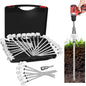 30 Pack 8" Screw in Tent Stakes Heavy Duty- Ground Anchors Screw- Tent Pegs Camping Stakes- Hex Pegs Drillable Tent Stakes and Hexagon Head Drive and Storage Box (White)