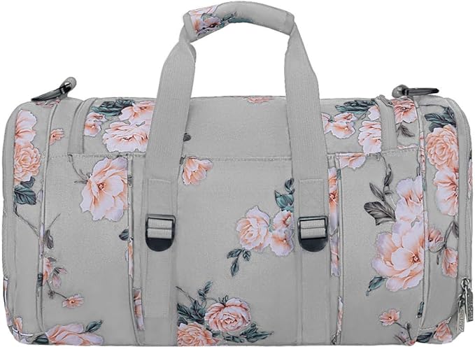 MOSISO Sports Duffel Peony Gym Bag with Shoe Compartment for Men/Women Dance Travel Weekender