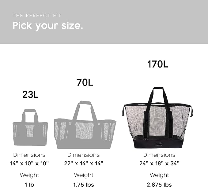 MISSION Boat Gear CASSI Heavy-Duty Outdoor Tote and Waterproof Marine-Grade Mesh Boat Bags