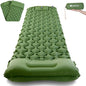AKSOUL Camping Ultralight Sleeping Pad: Compact Portable Self Inflatable Sleep Mat with Built-in Foot Pump, Lightweight Single Pad for Camping, Traveling, Outdoor Activities (Green)