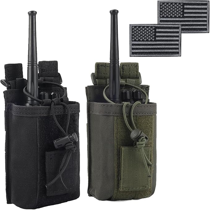 Radio Pouch - 1000D Tactical Molle Adjustable Two Way Radios Holder Bag Case for Walkie Talkies
