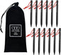 Gold Armour Tent Stakes - 12 Pack Heavy Duty, Lightweight, Camping Stakes Pegs for Outdoor Tent and Tarp, Essential Camping Gear Equipment Accessories (Black)