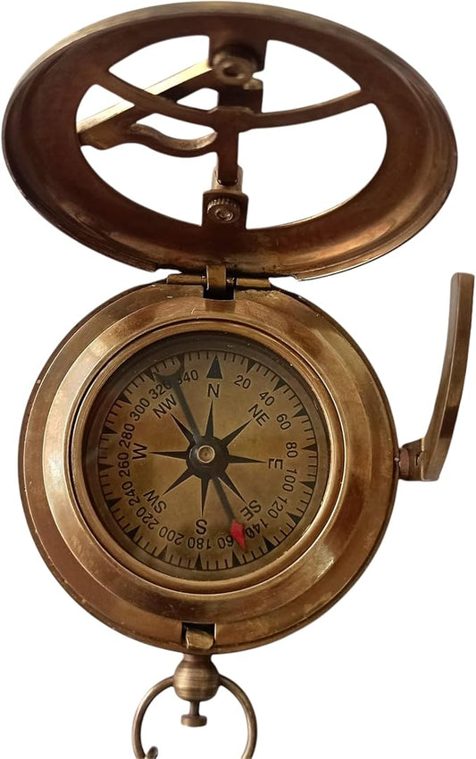 to My Son Compass Personalized Sundial Compass with Leather Case/Gift for Son/to My Son Gifts/Mom to Son Gift/Dad to Son/Grandson Gift, Directional Magnetic Sundial Compass
