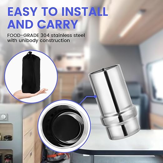 NSF/ANSI 42&372 Standard 1L (1000 ML) Portable Stainless Steel Gravity-Fed Water Filter Gravity Sport Bottle with Carbon Filter, for Travel, Camping, Backpacking and Emergency Preparedness