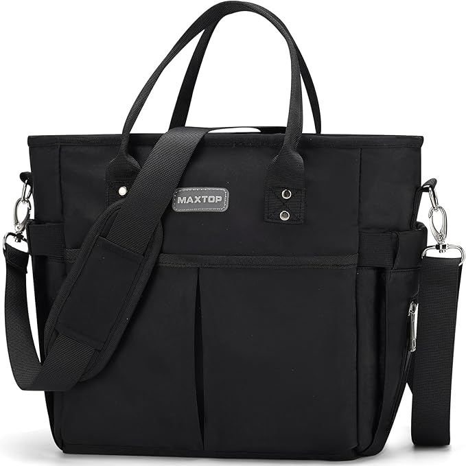 MAXTOP Lunch Bag Women for Work Insulated Thermal Lunch Box for Men with Wide-Open Pocket Reusable Leakproof Cooler Bags with Removable Shoulder Strap for Teacher Nurse Office Picnic Travel Black