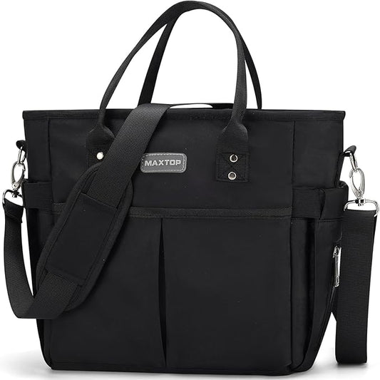 MAXTOP Lunch Bag Women for Work Insulated Thermal Lunch Box for Men with Wide-Open Pocket Reusable Leakproof Cooler Bags with Removable Shoulder Strap for Teacher Nurse Office Picnic Travel Black