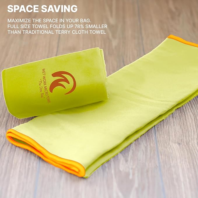 Microfiber Towel 60” by 36” for Camping, Yoga, Gym, Travel - Highly Absorbent Cleaning Cloth, Quick Drying Lightweight Material - Lint Free, Scratch Free Towels Washable and Reusable