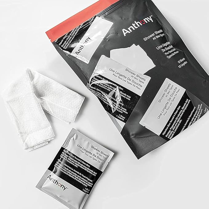 Anthony Body Wipes for Adults Bathing, Post Workout, & A Must Have Camping Personal Care Product – Travel Shower Wipes No Rinse Body Wash – Disposable Wash Cloth Towelettes 48 9”x12.5”