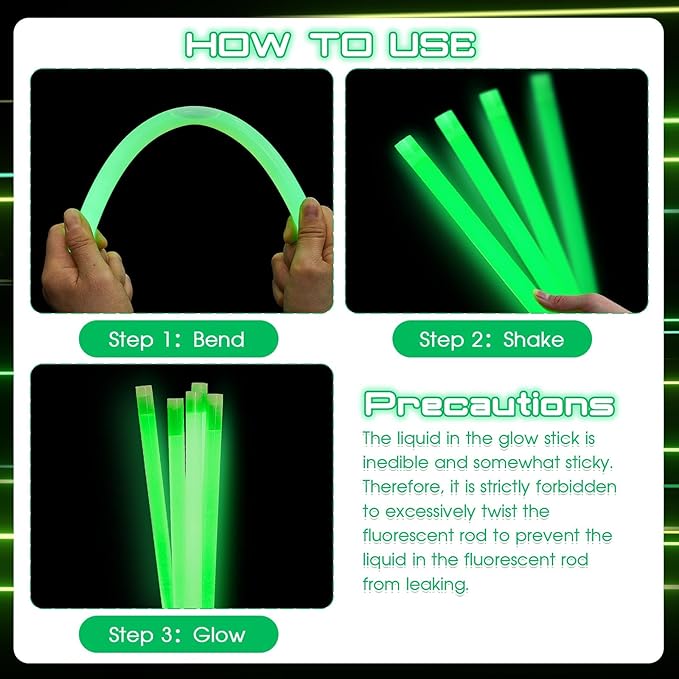 Lewtemi 5 Pcs Large Glow Sticks, 14 Inch Jumbo Light up Sticks Holiday Colorful Sticks Emergency Glow in The Dark Party Supplies for Camping, Halloween, New Year